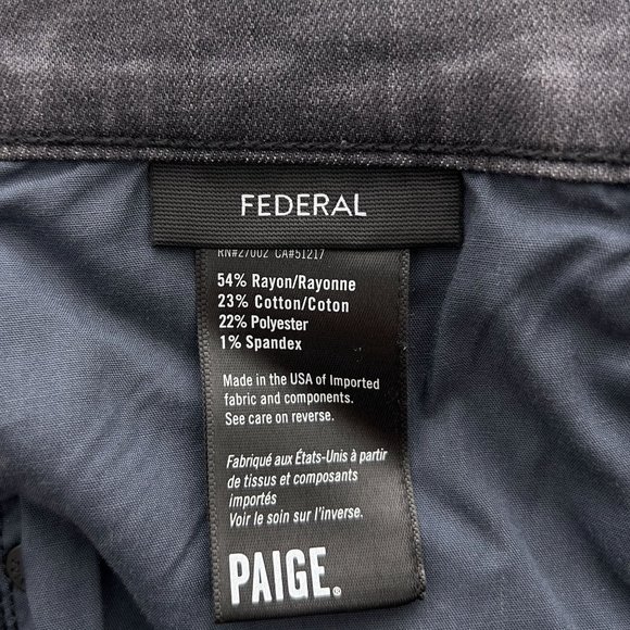 NEW PAIGE Federal TRANSCEND Slim Straight Leg Jeans Sz 28 30x33 NWT Walter 0062 - Picture 7 of 12